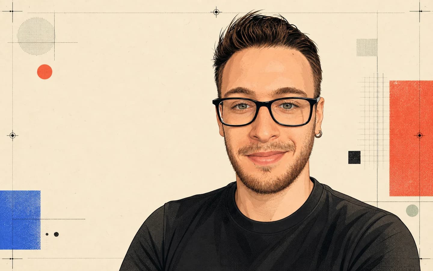 Mehmet Hamza Özer'in editoryal vektör portresi